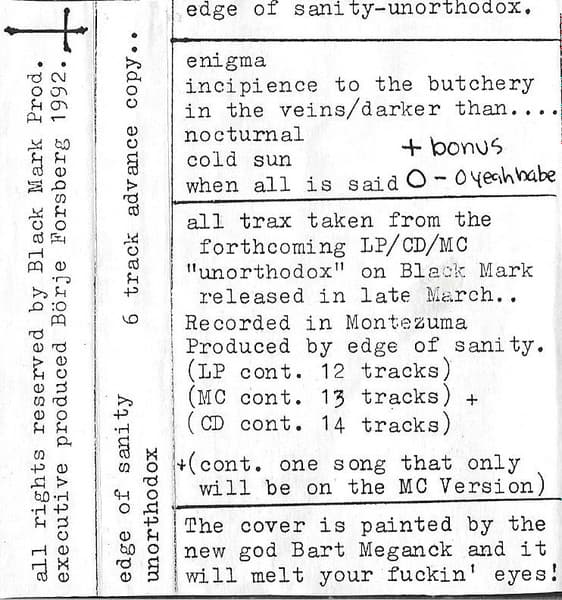 Unorthodox (6 track advance copy)
