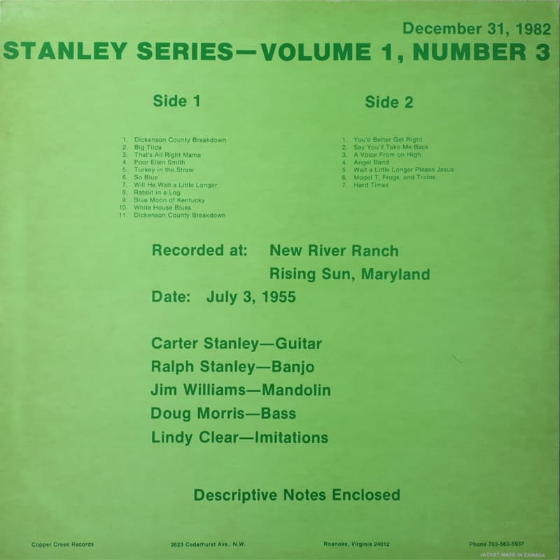 Stanley Series, Vol. 1 No. 3