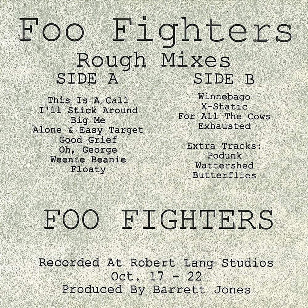 Foo Fighters Rough Mixes
